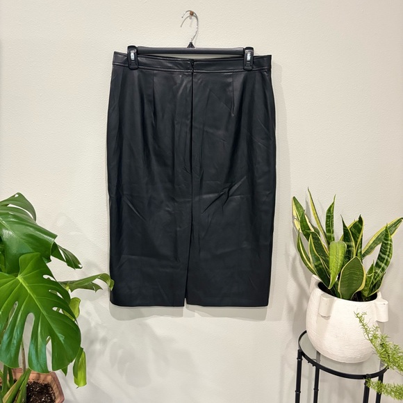 J. Crew | Faux Leather Black Pencil Skirt | Size 14 - Picture 2 of 4